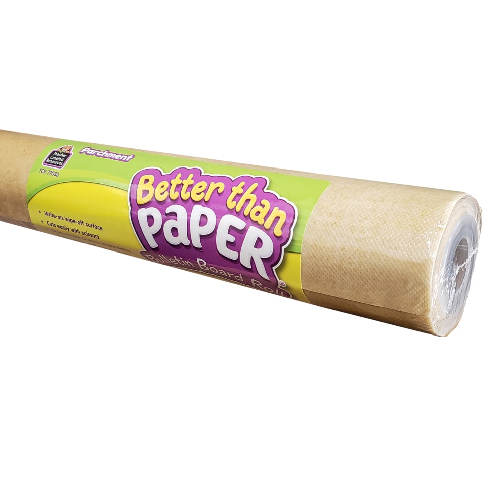 Teacher Created Resources Better Than Paper Bulletin Board Paper Rolls, 4ft x 12ft, Parchment, Pack Of 4 Rolls