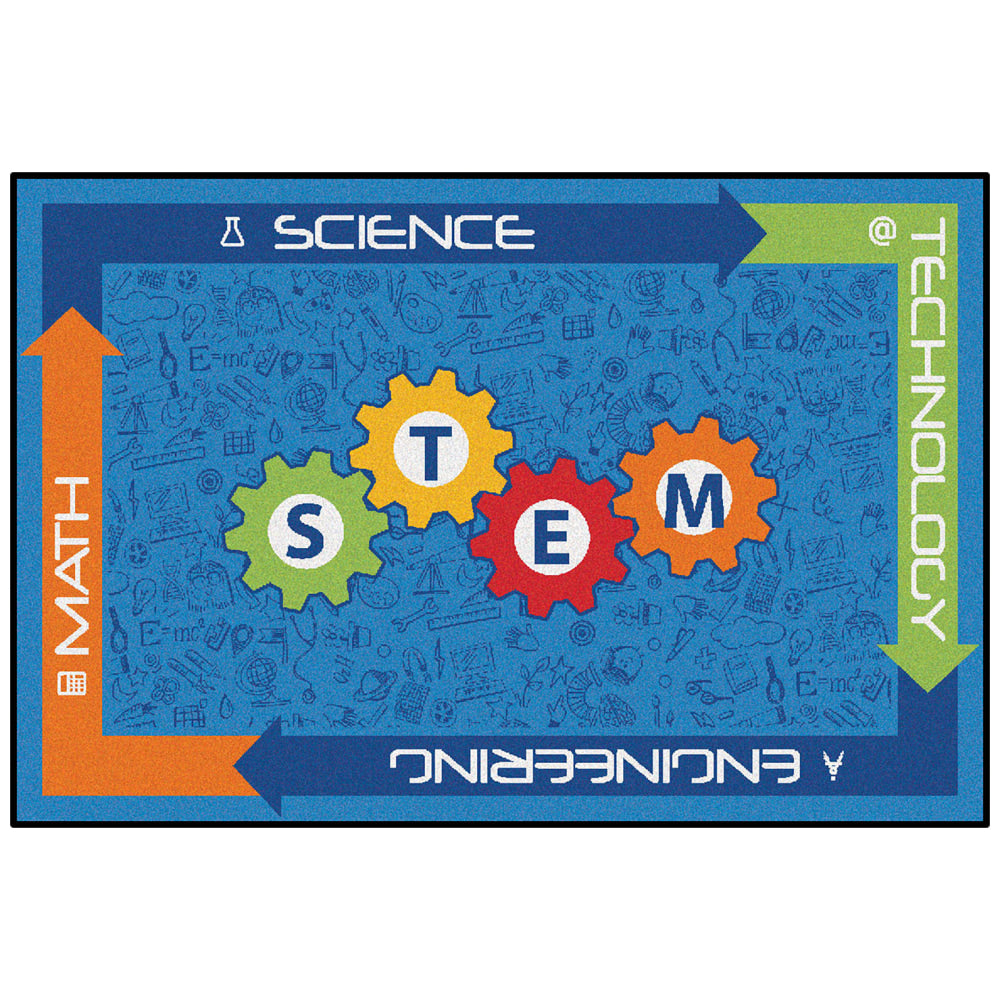 Carpets for Kids KID$Value Rugs STEM Activity Rug, 4ft x 6ft , Blue