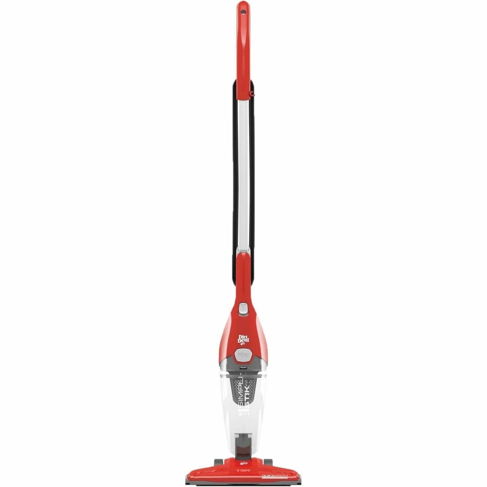 Dirt Devil Simplistik Plus 3-in-1 Corded Stick Vacuum - 20.29 fl oz - Bagless - Filter, Dirt Cup, Nozzle - 10in Cleaning Width - Carpet, Hard Floor - 18 ft Cable Length - Red