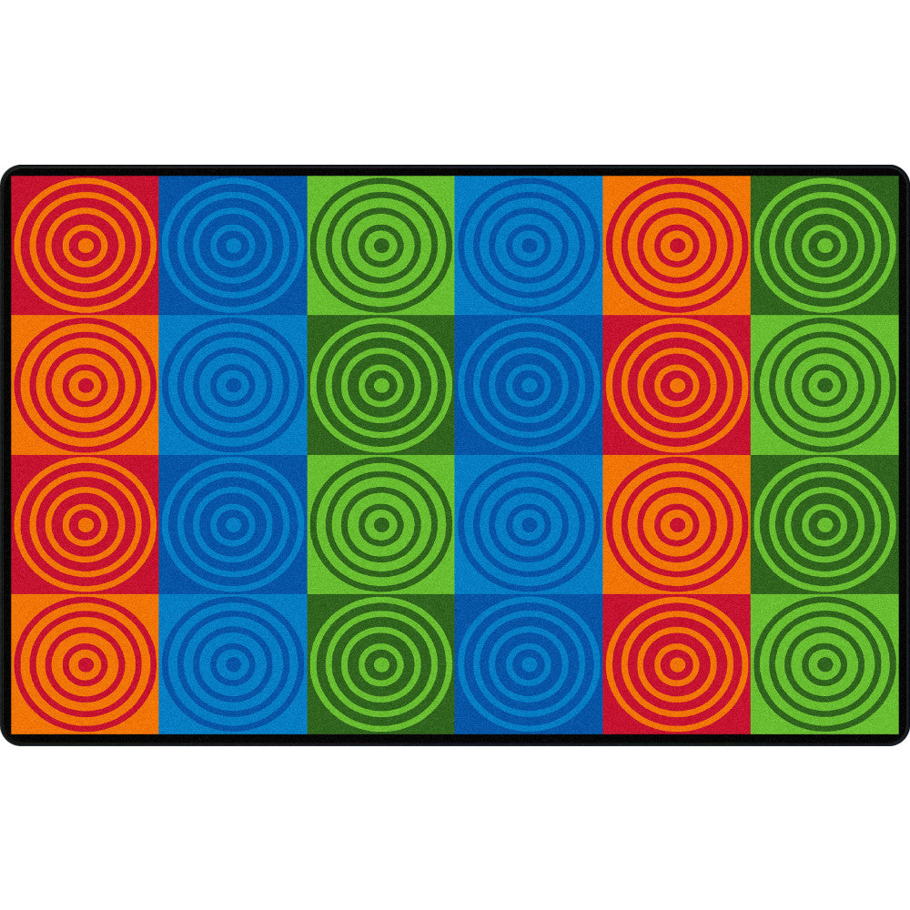 Flagship Carpets Bulls-Eye Block, Rectangle, 7ft 6in x 12ft, Multicolor