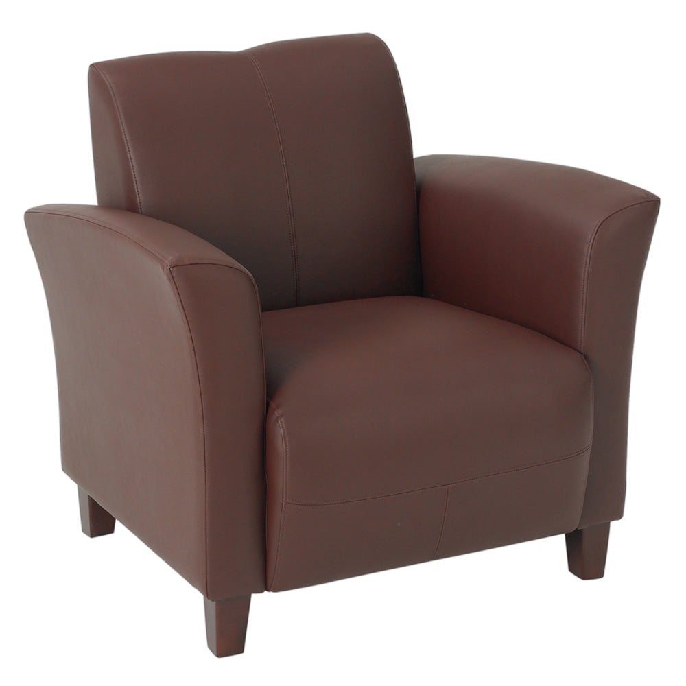 Office Star Breeze Bonded Leather Club Chair, Wine