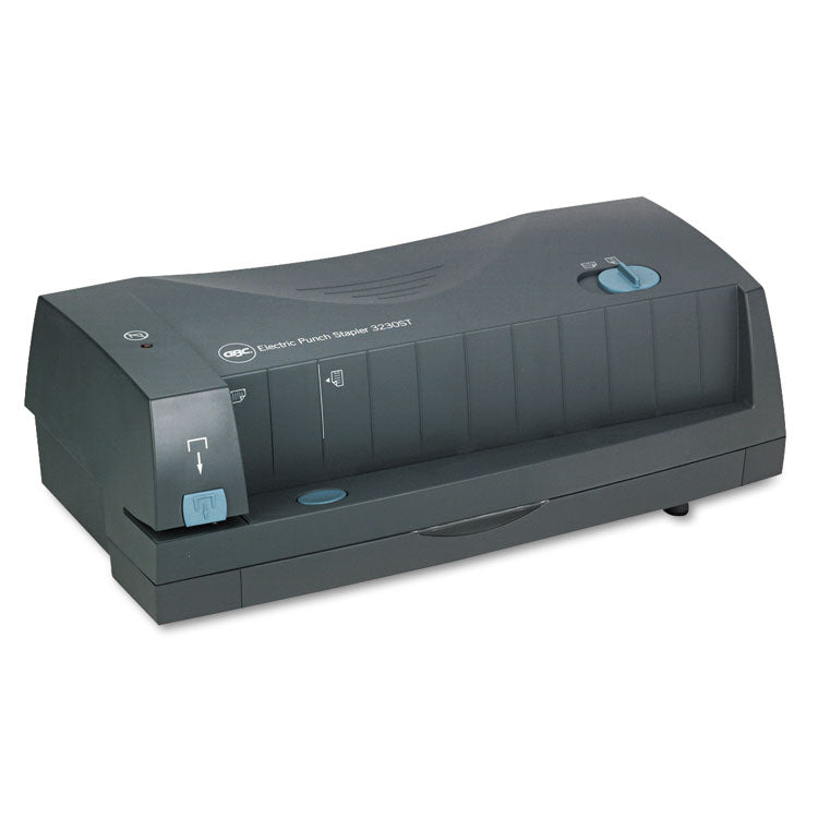 24-Sheet 3230st Electric Two- To Three-Hole Adjustable Punch/stapler, 9/32" Holes, Gray