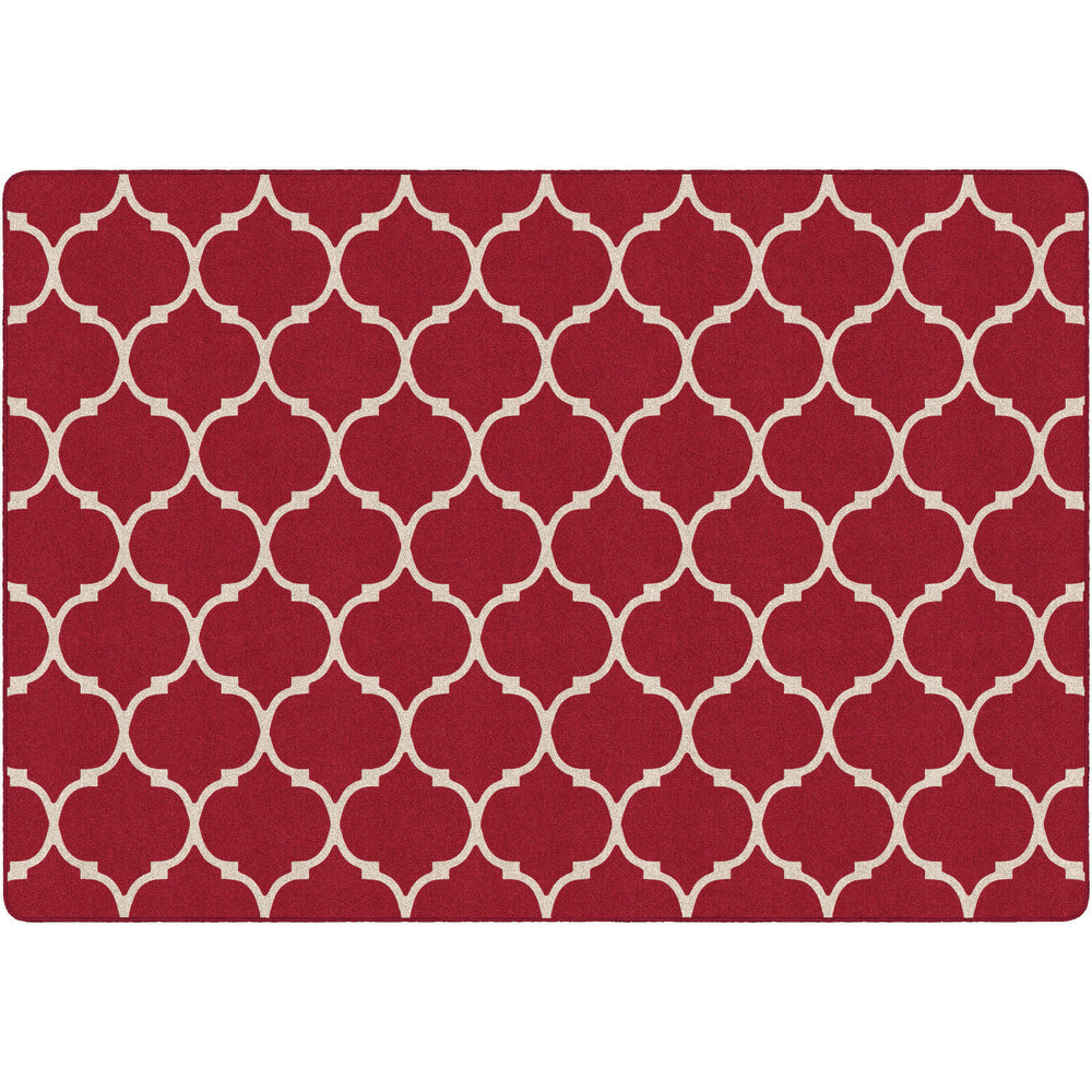 Flagship Carpets Moroccan Trellis Rectangular Rug, 100in x 144in, Red