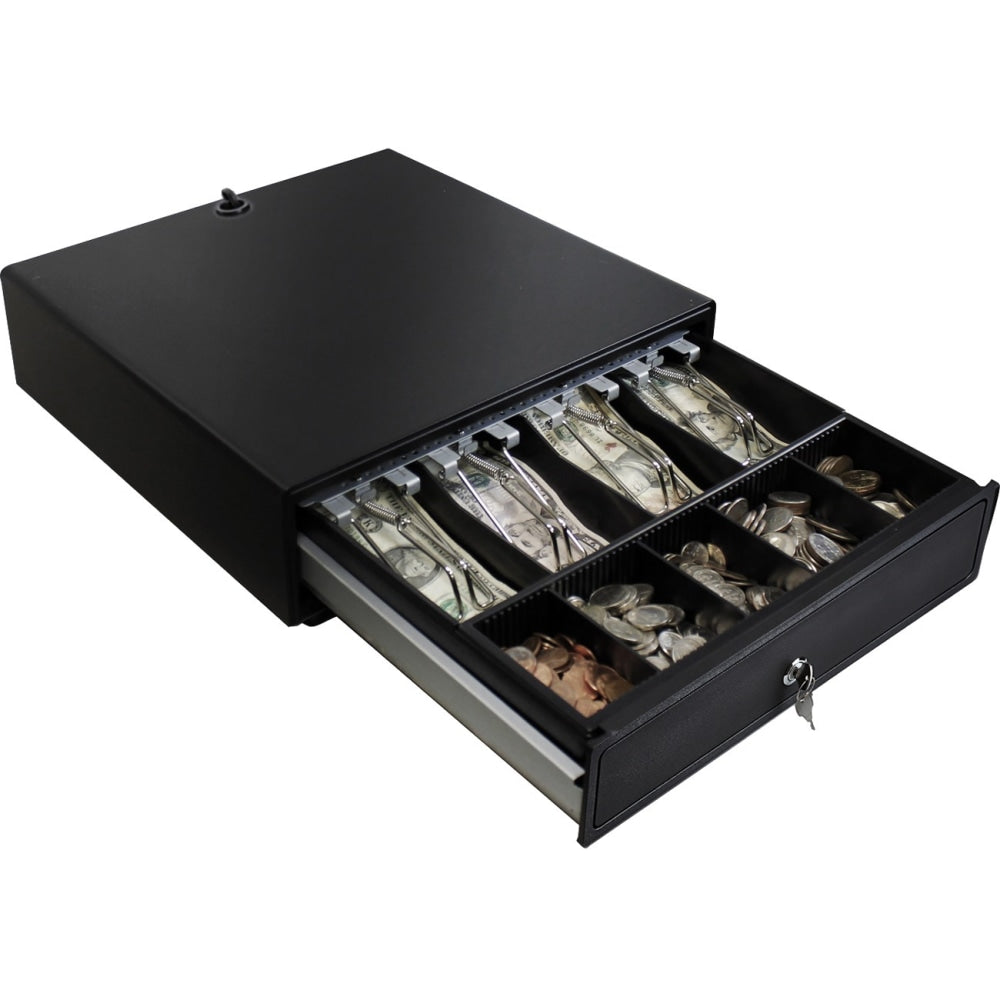 Adesso 13in POS Cash Drawer With Removable Cash Tray - 4 Bill - 5 Coin - 2 Media Slot - 3 Lock Position - Steel - 3.3in Height x 13in Width x 14.2in Depth