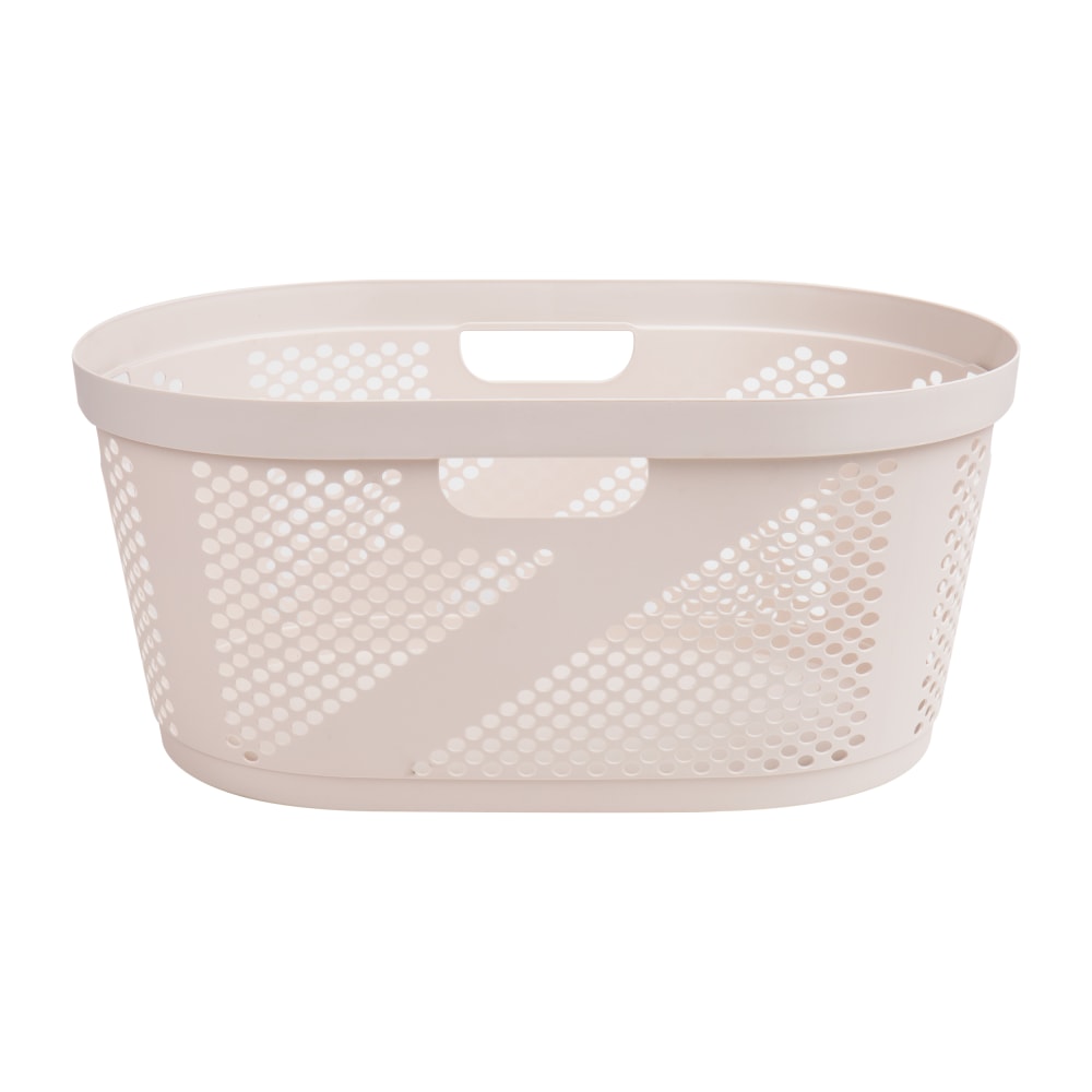 Mind Reader 40L Laundry Basket Clothes Hamper, 23inL x 14.5inW x 10.5inH, Ivory