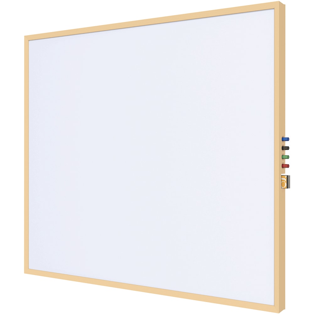 Ghent Impression Non-Magnetic Dry-Erase Whiteboard, Porcelain, 22-15/16in x 35-1/4in, White, Maple Wood Frame