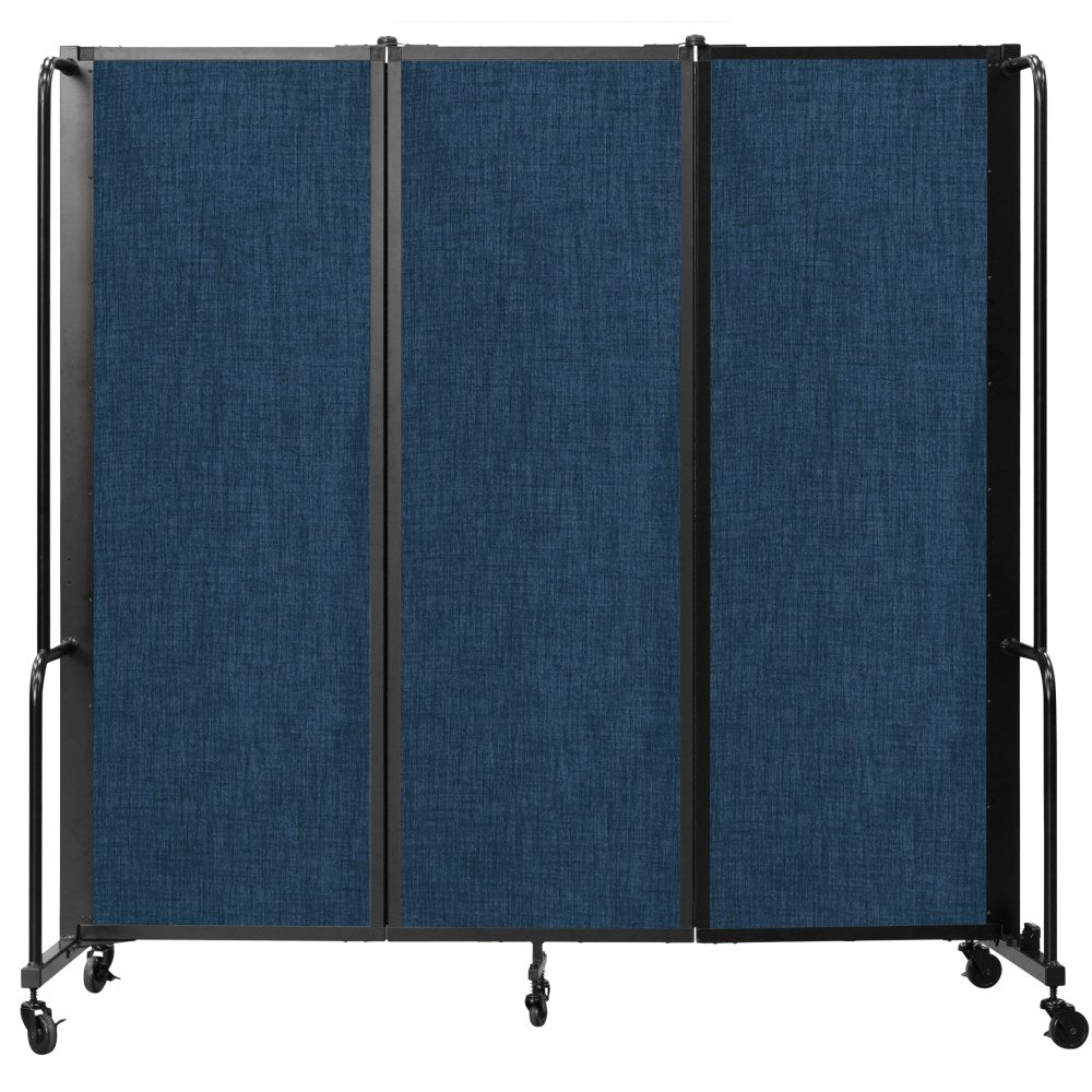 National Public Seating Room Divider, 3-Section, 72inH x 27inW x 72inD, Blue