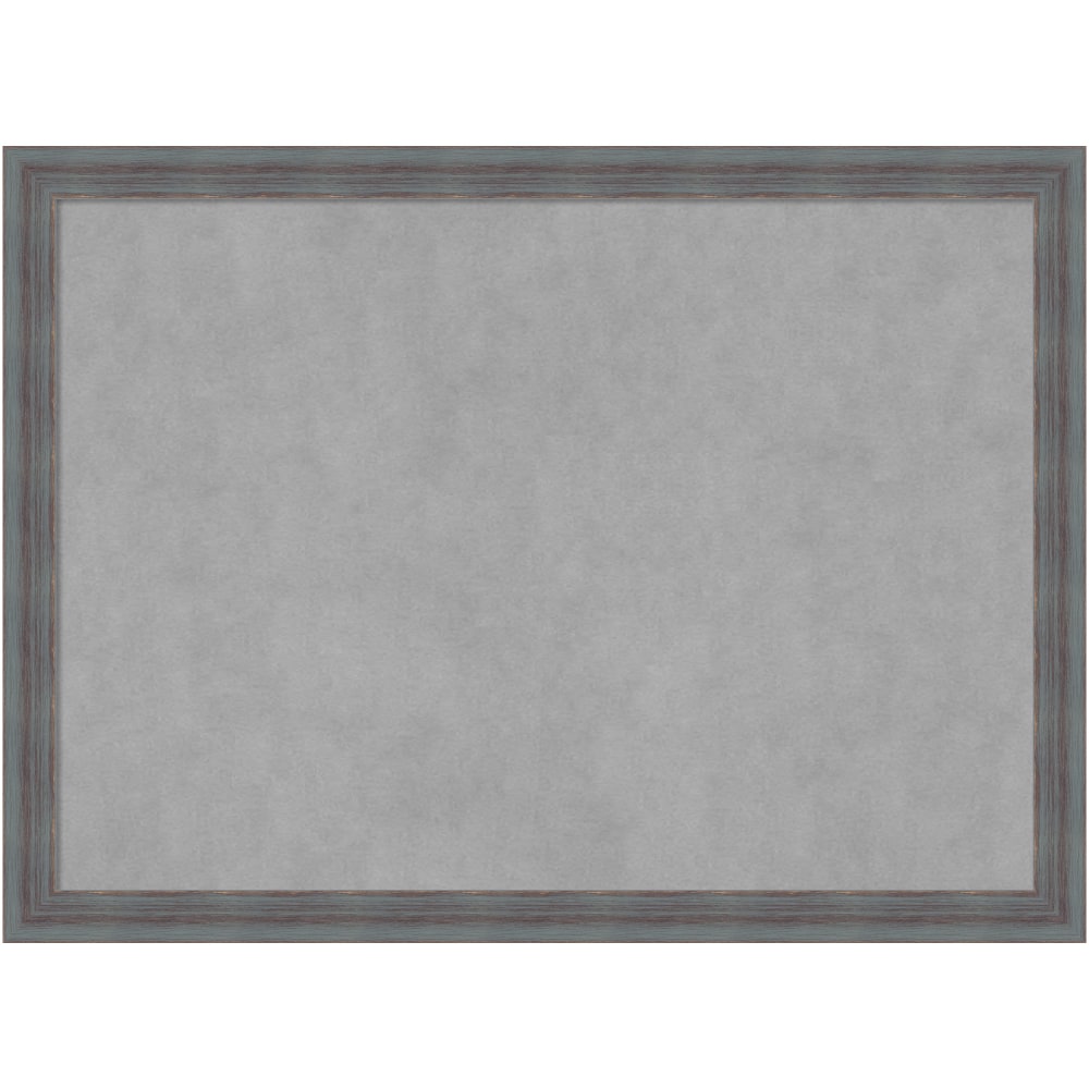 Amanti Art Magnetic Bulletin Board, Steel/Aluminum, 30in x 22in, Dixie Blue Gray Rustic Wood Frame