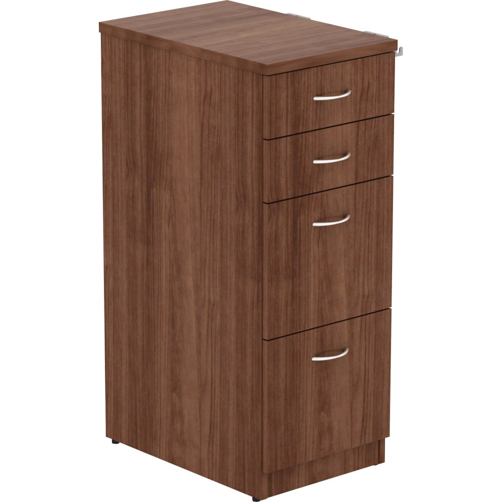 Lorell Relevance Series 4-Drawer File Cabinet - 15.5in x 23.6in40.4in - 4 x File, Box Drawer(s) - Material: Laminate - Finish: Walnut
