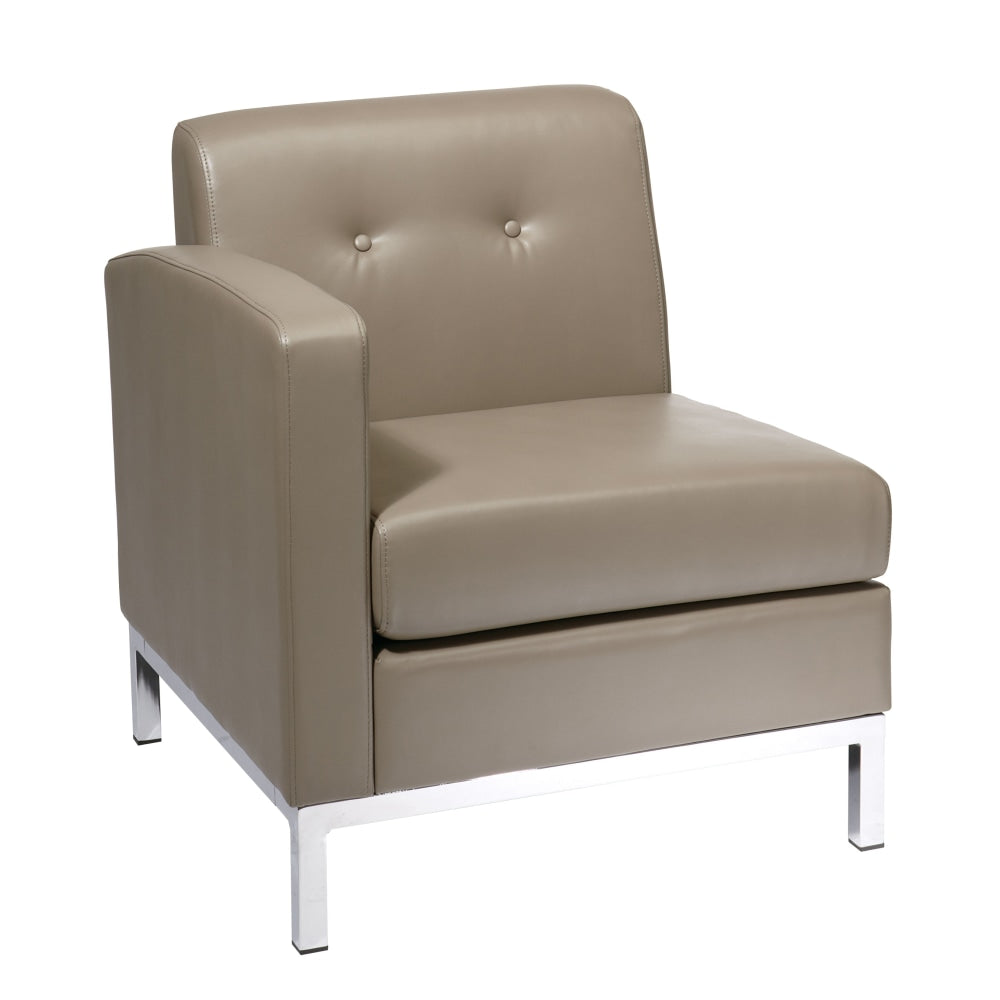 Office Star Avenue Six Wall Street Left Single Arm Chair, Smoke/Chrome