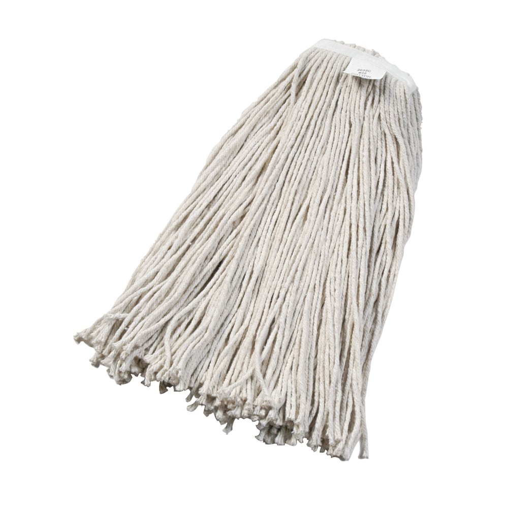 Boardwalk Cut-End Cotton Wet Mop Head, 97% Recycled, White