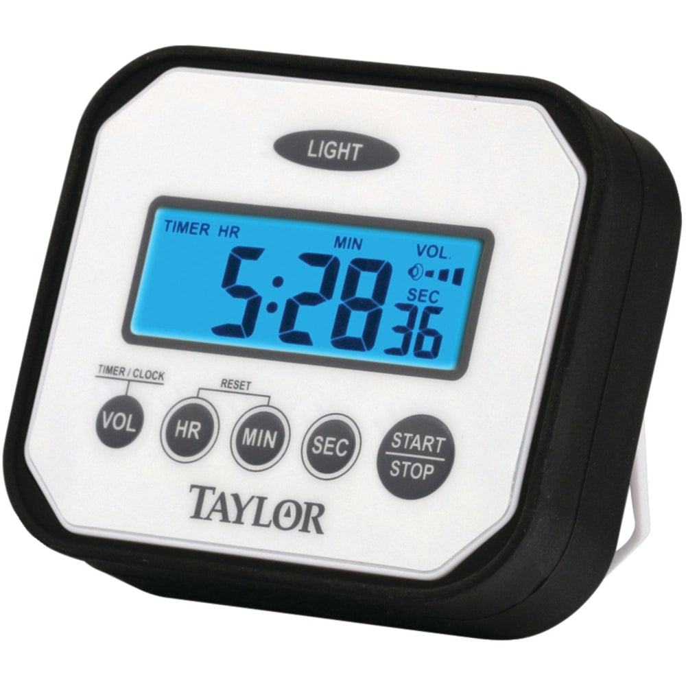 Taylor Water And Impact Resistant 1-Day Timer, White/Black