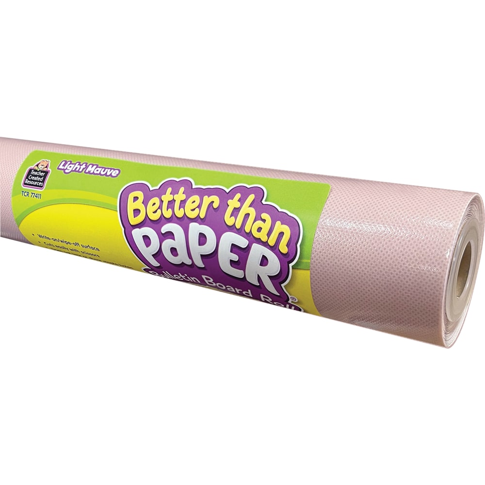 Teacher Created Resources Better Than Paper Bulletin Board Paper Rolls, 4ft x 12ft, Light Mauve, Pack Of 4 Rolls