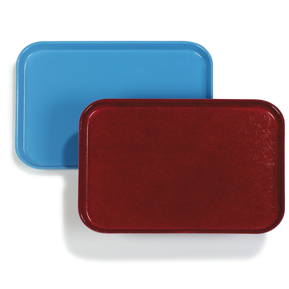 Carlisle Foodservice Products Glasteel Fiberglass Trays, 18in x 14in, Pacific Blue, Set Of 12