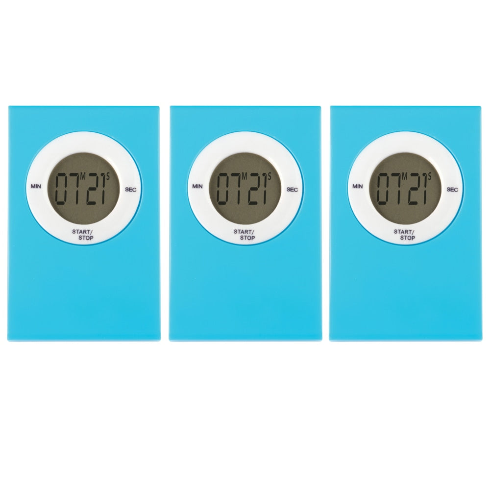 Teacher Created Resources Magnetic Digital Timers, Aqua, Pack Of 3 Timers