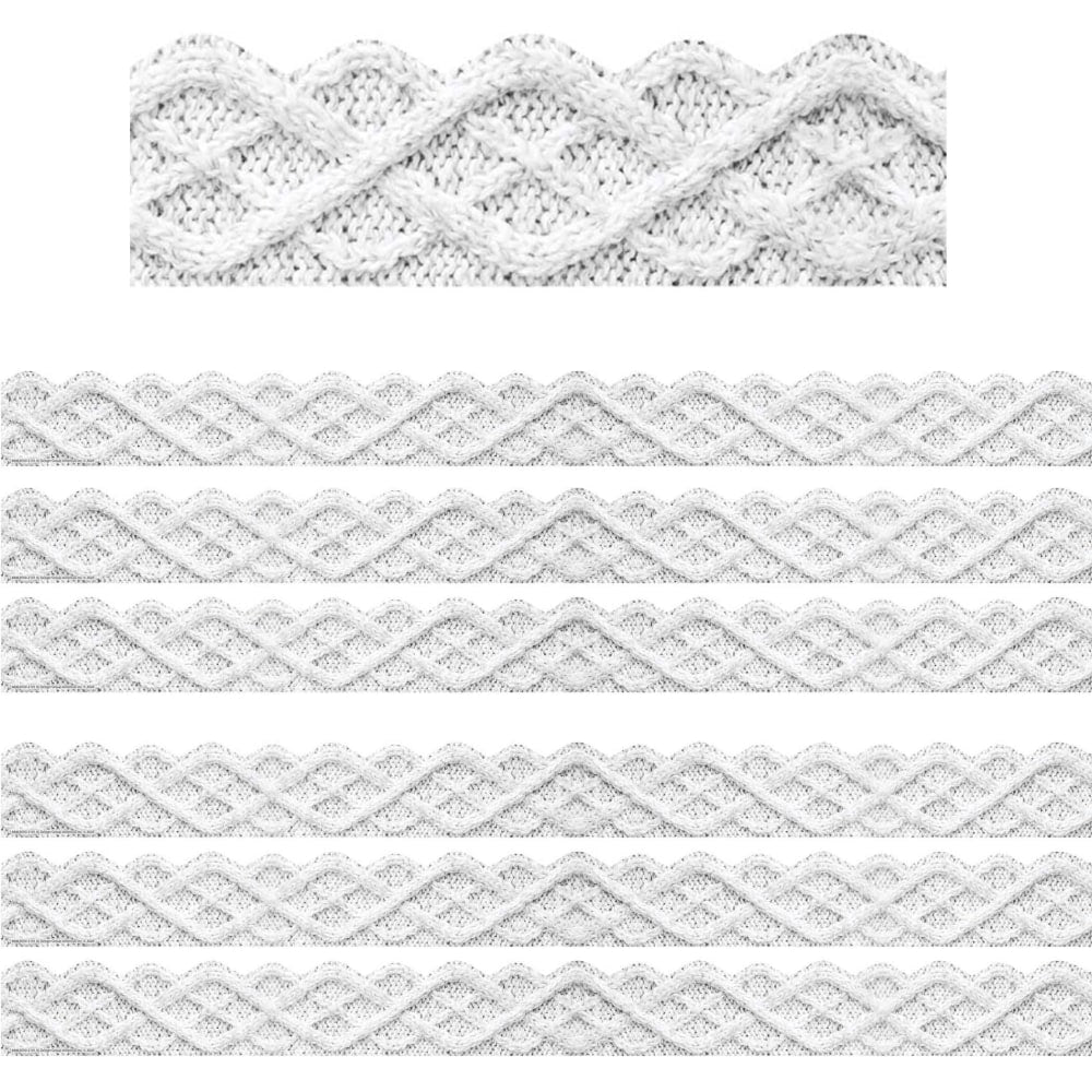 Eureka School Extra-Wide Deco Trim, A Close-Knit Class Fisherman Cable, 37' Per Pack, Set Of 6 Packs