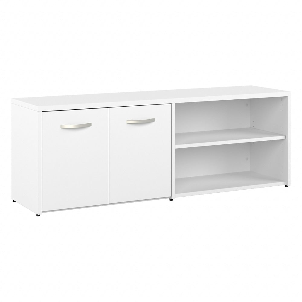 Bush Business Furniture Studio A Low Storage Cabinet With Doors And Shelves, White, Standard Delivery