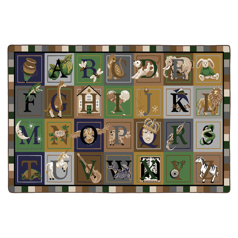 Flagship Carpets Printed Rug, 5ft10inH x 8ft4inW, ABC Blocks OMG, Multi