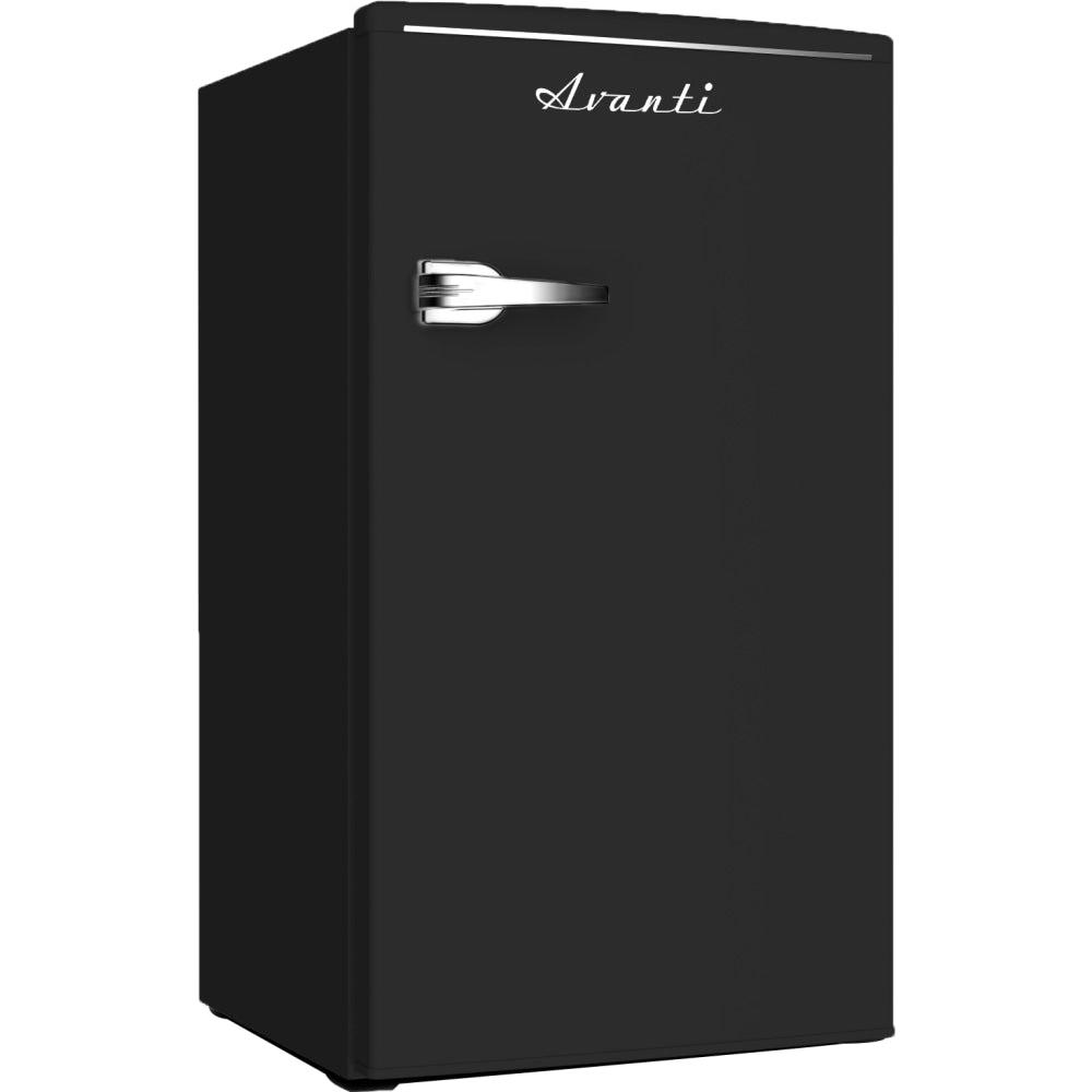 Avanti Retro Compact Refrigerator, 1-Door, 3.1 Cu Ft, 33inH x 18inW x 18inD, Black