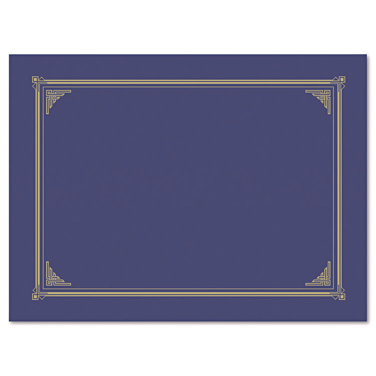 Certificate/Document Cover, 12.5 x 9.75, Metallic Blue, 6/Pack