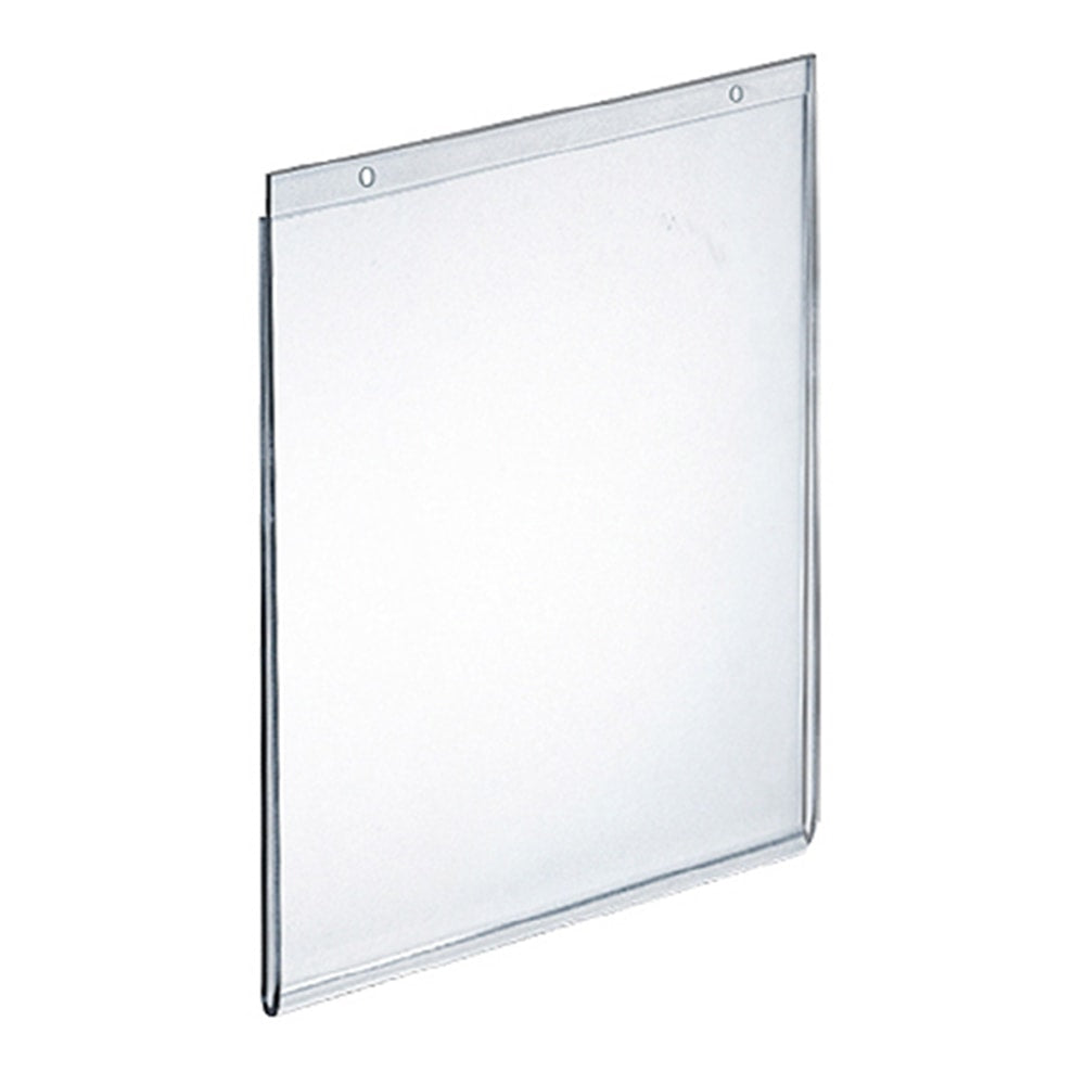 Azar Displays Wall U-Frame Vertical Sign Holders With Holes, 7in x 5-1/2in, Clear, Pack Of 10 Holders