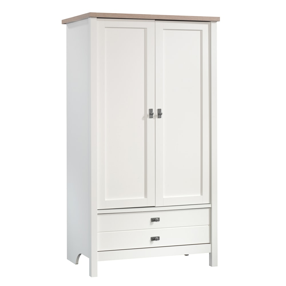 Sauder Cottage Road Storage Armoire, 1 Adjustable And 1 Fixed Shelf, Soft White