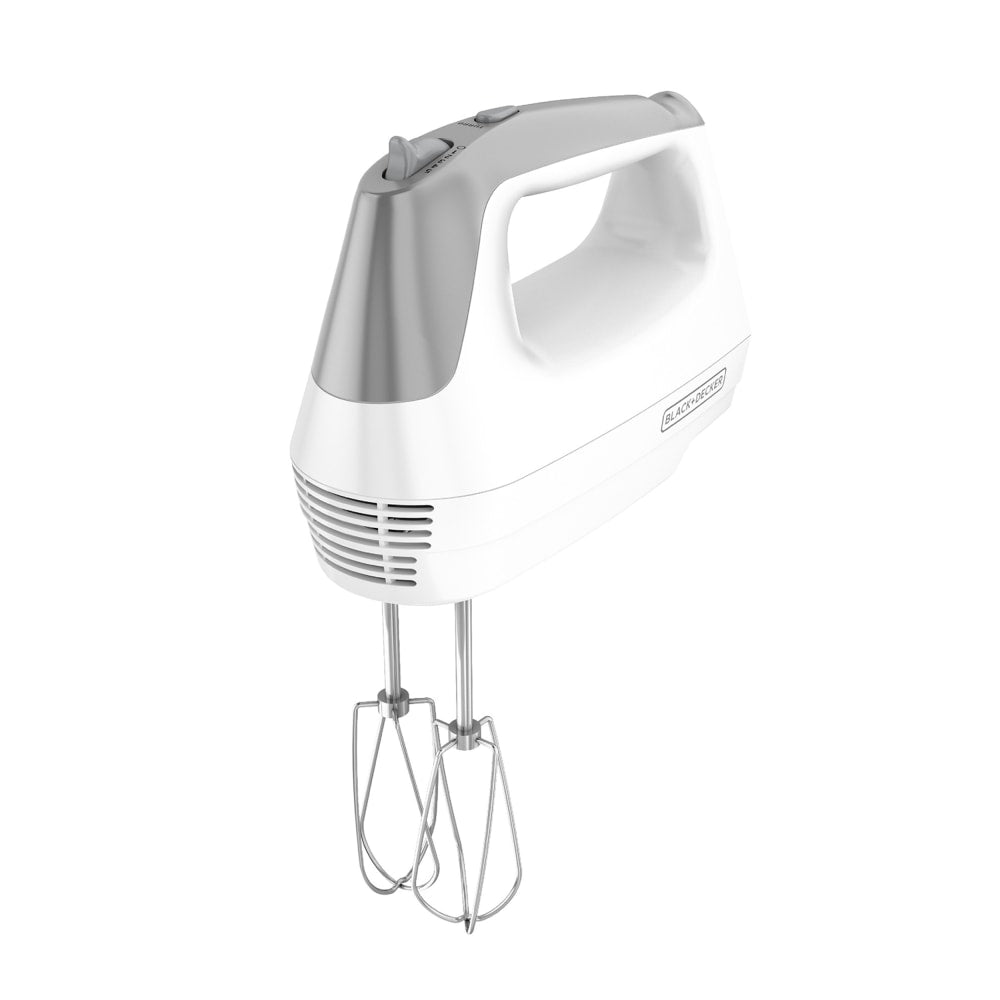 Black+Decker Lightweight 5-Speed Hand Mixer, 10inH x 12inW x 12inD, White