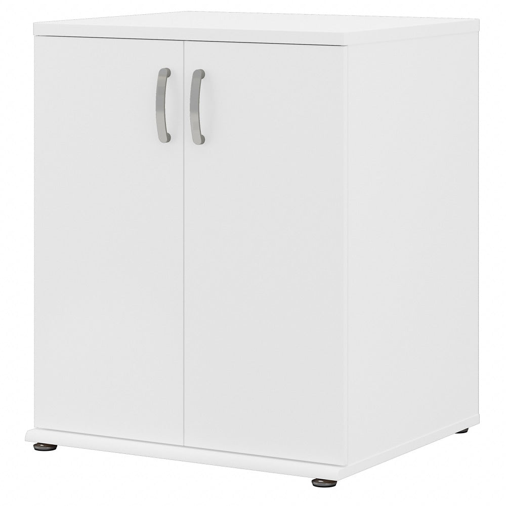 Bush Business Furniture Universal Floor Storage Cabinet With Doors And Shelves, White, Standard Delivery