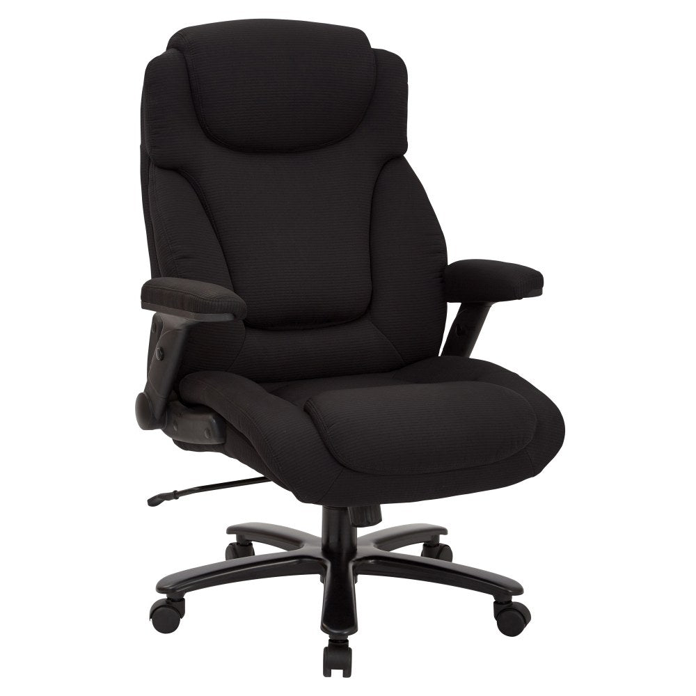 Office Star Pro-Line II Fabric High-Back Big And Tall Chair With Arms, Black