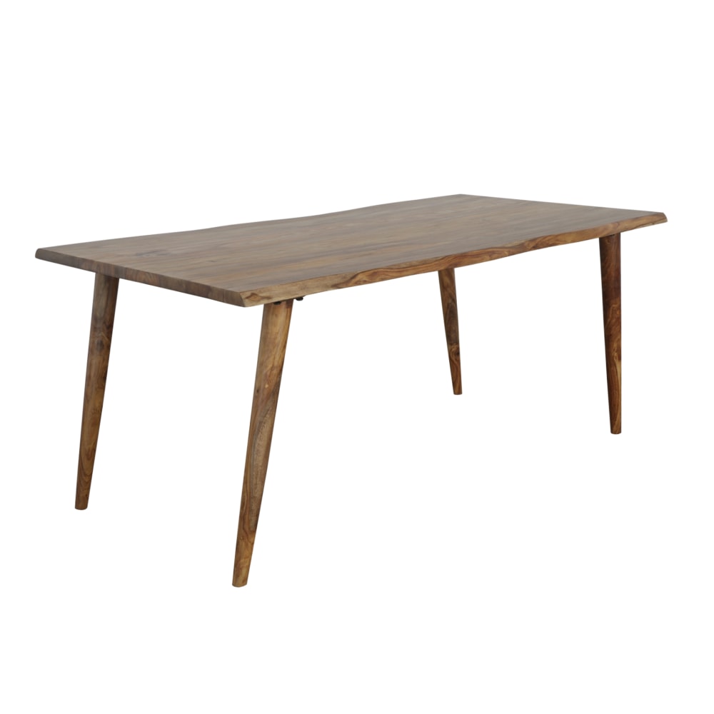 Coast to Coast Mila Solid Wood Live Edge Dining Table, 30inH x 70inW x 36inD, Brownstone Nut Brown