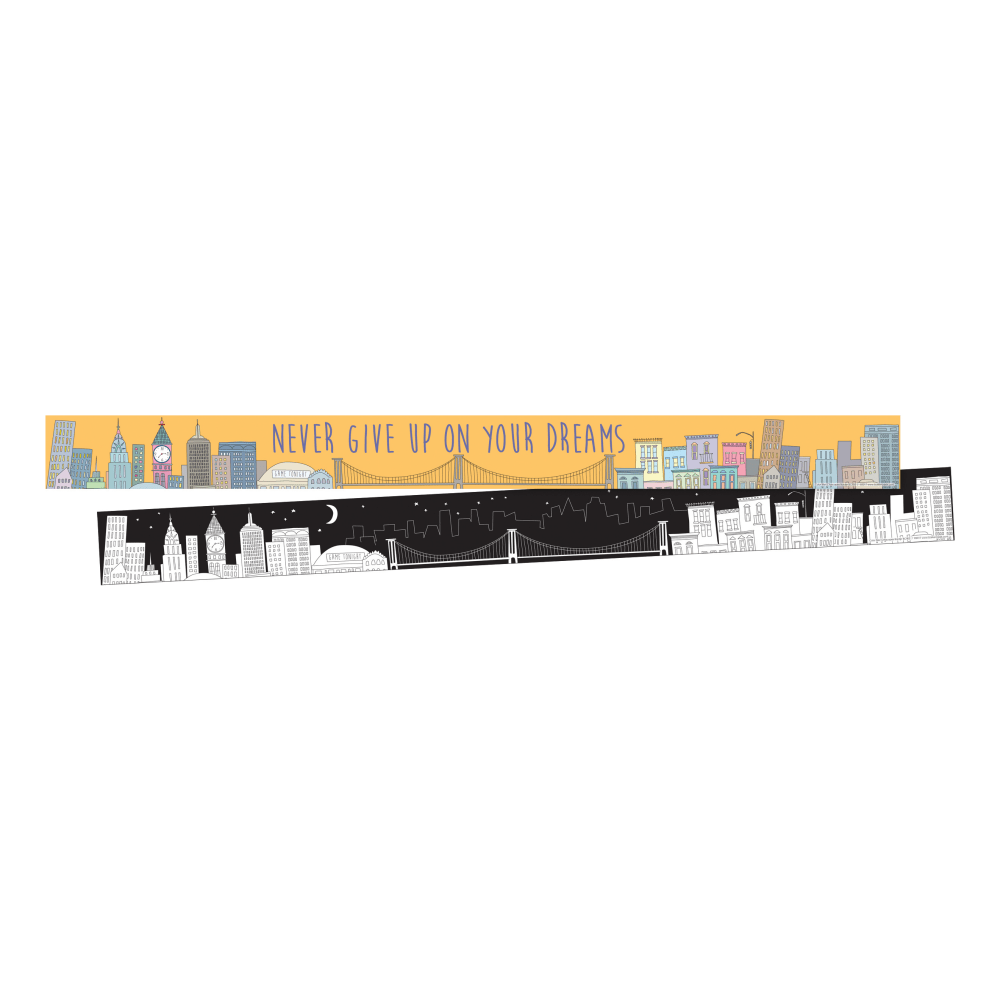 Barker Creek Double-Sided Border Strips, 3in x 35in, Color Me Cityscape, Set Of 24