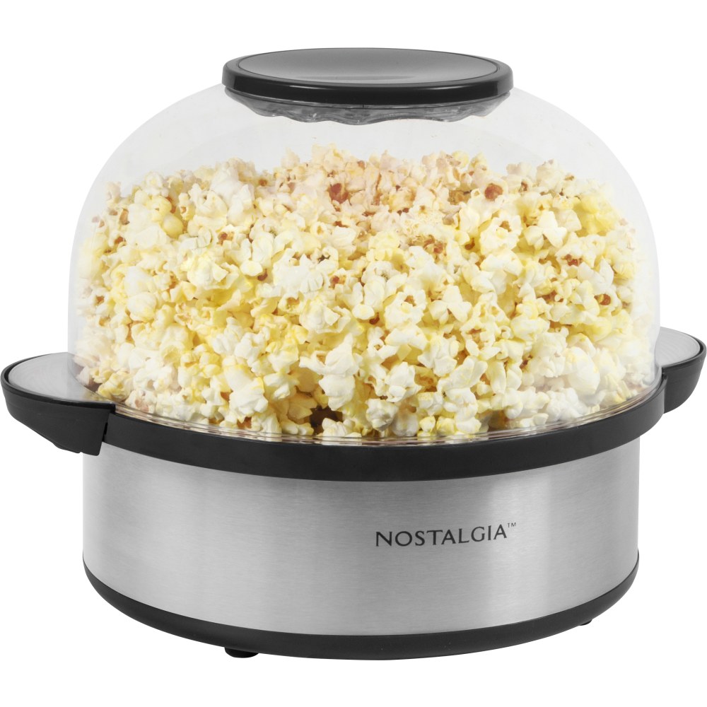 Nostalgia Electrics Stirring Speed Popcorn Popper, Silver