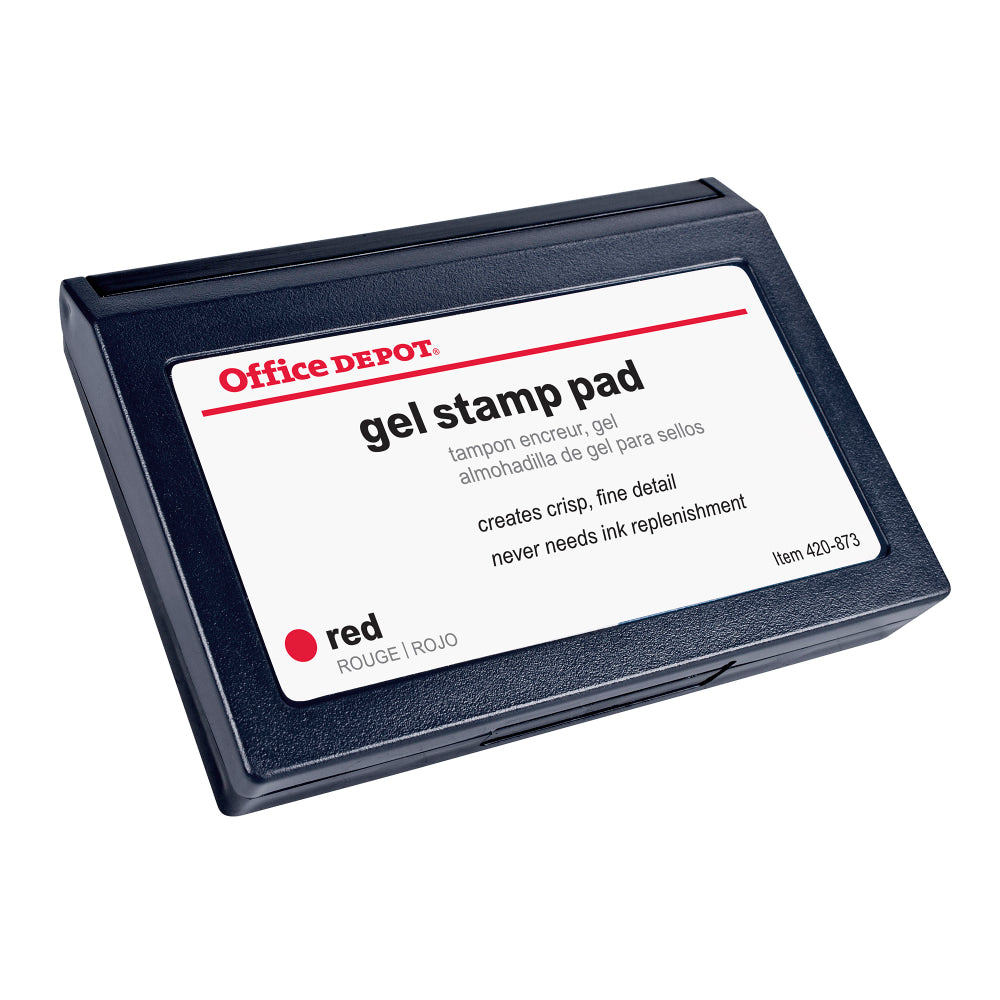 Office Depot Brand Gel Stamp Pad, 3 1/4in x 4 5/8in, Red