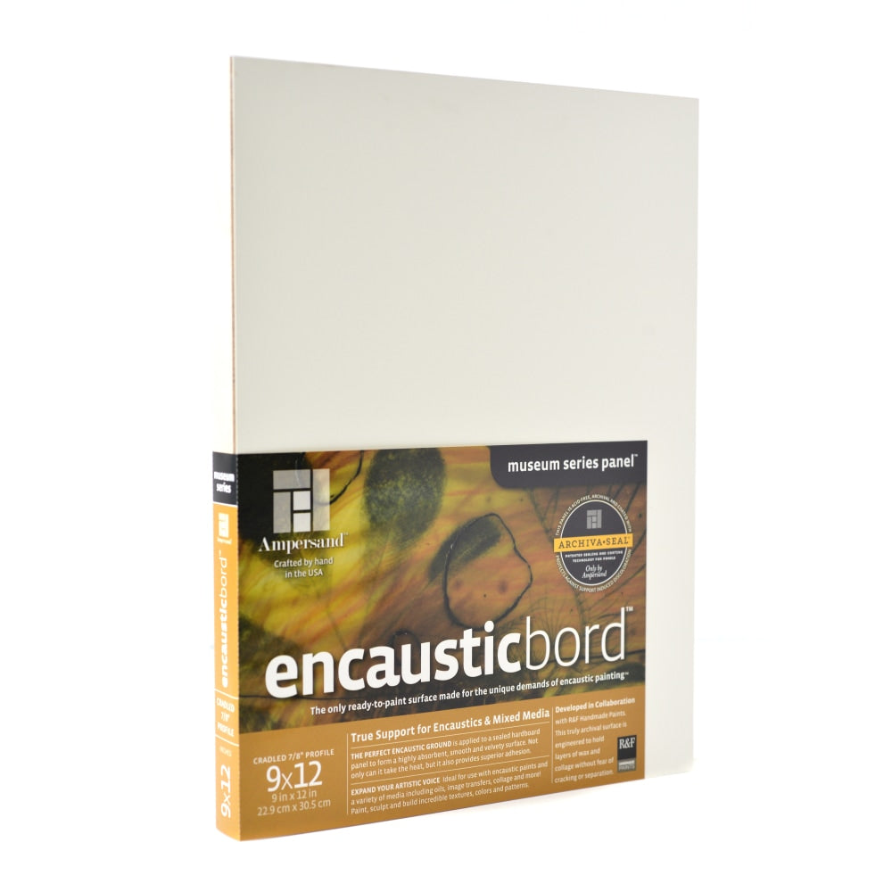 Ampersand Encausticbord, 9in x 12in, 7/8in, White, Pack Of 2