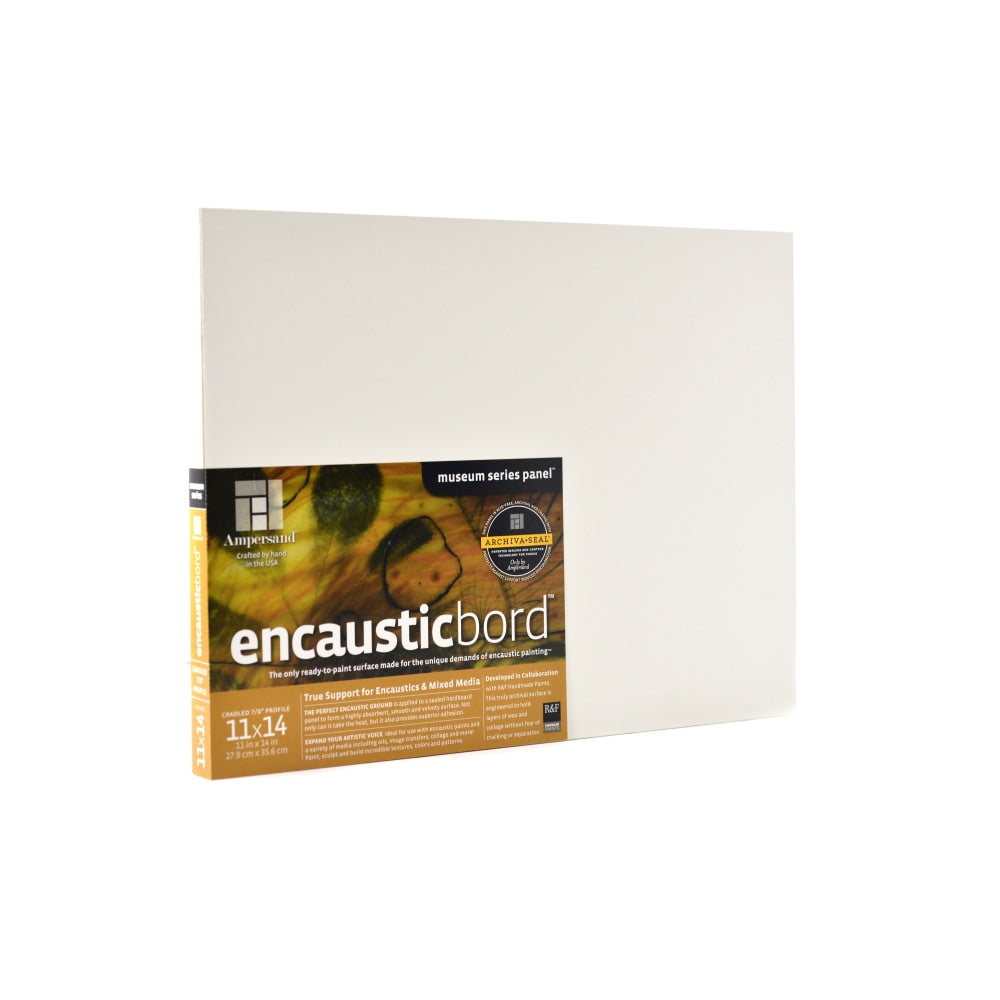 Ampersand Encausticbord, 11in x 14in, White, 7/8in