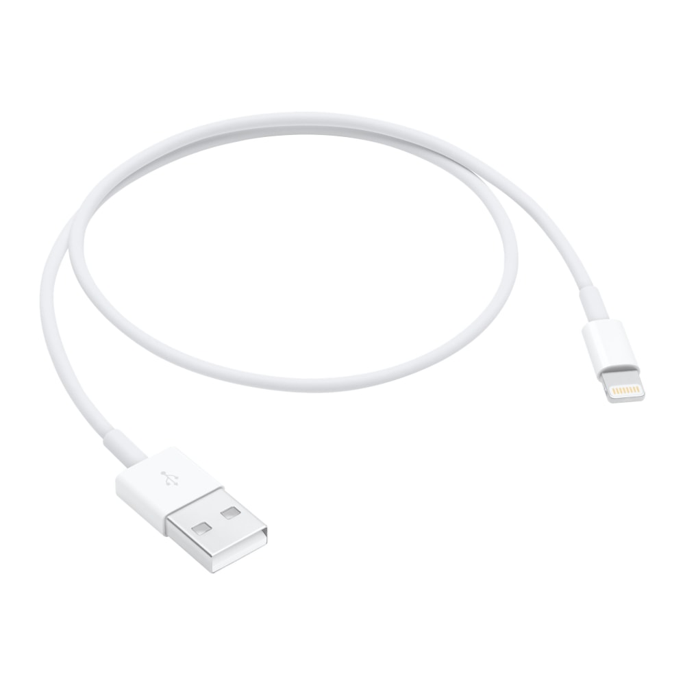 Apple Lightning to USB Cable (0.5 m) - 1.64 ft Lightning/USB Data Transfer Cable for iPhone, iPad, iPod - First End: 1 x Lightning - Male - Second End: 1 x USB 2.0 Type A - Male