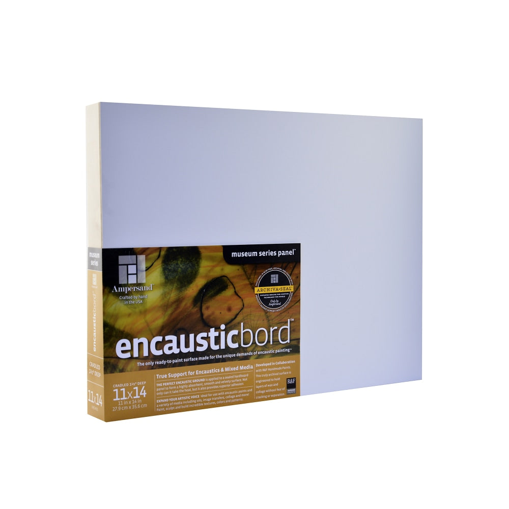 Ampersand Encausticbord, 11in x 14in, White, 1 1/2in
