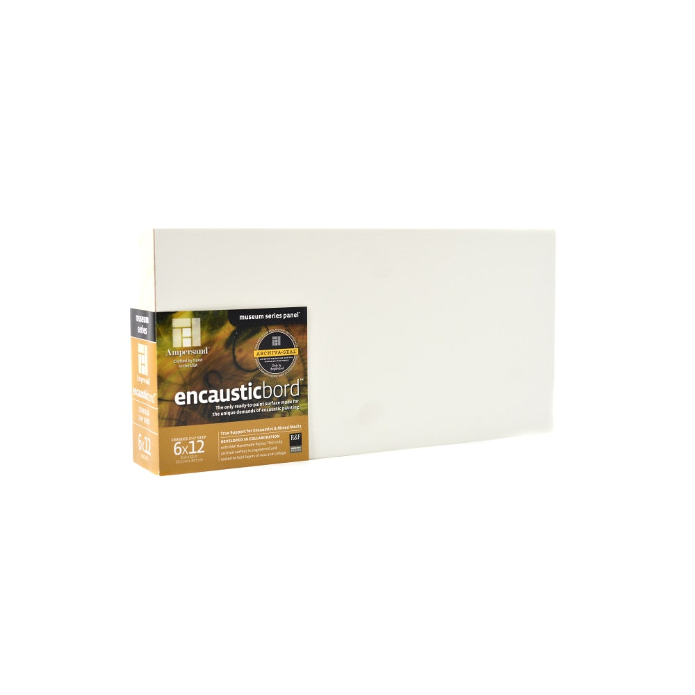 Ampersand Encausticbord, 6in x 12in, White, 2in