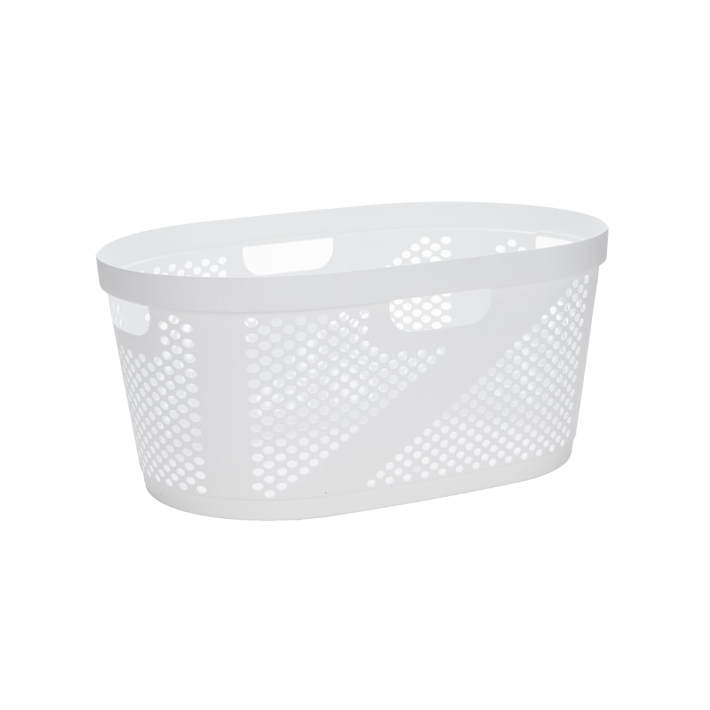Mind Reader 40L Laundry Basket Clothes Hamper, 23inL x 14.5inW x 10.5inH, White