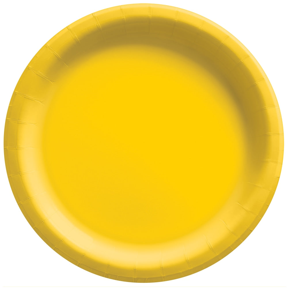 Amscan Round Paper Plates, 8-1/2in, Yellow Sunshine, Pack Of 150 Plates