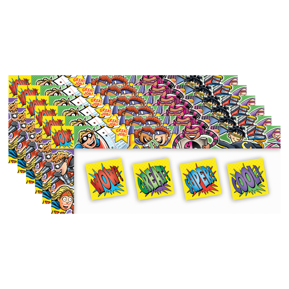North Star Teacher Resources All Around The Board Trimmer, Superheroes, 43ft Per Pack, Set Of 6 Packs