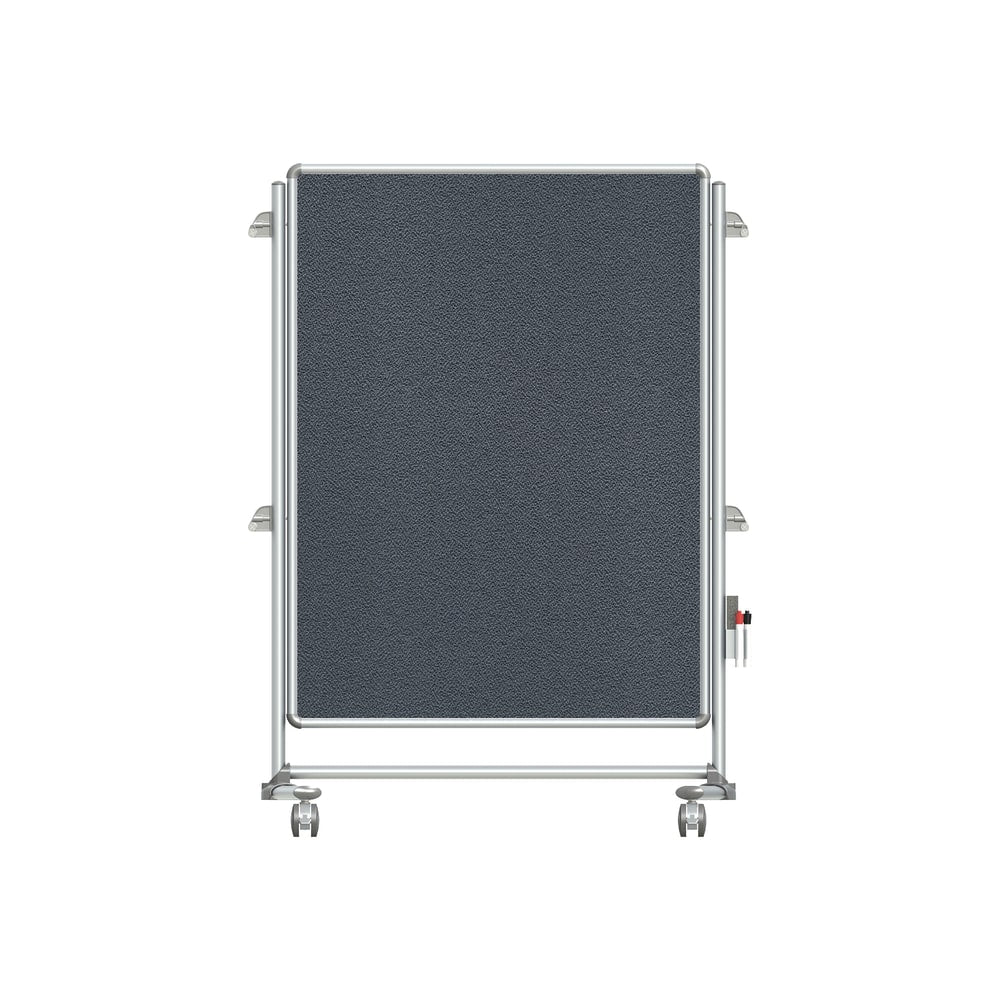 Ghent Nexus Jr. Partition Mobile Fabric Bulletin Board, 57-3/8inH x 40-3/8inW x 25-1/8inD, White/Gray