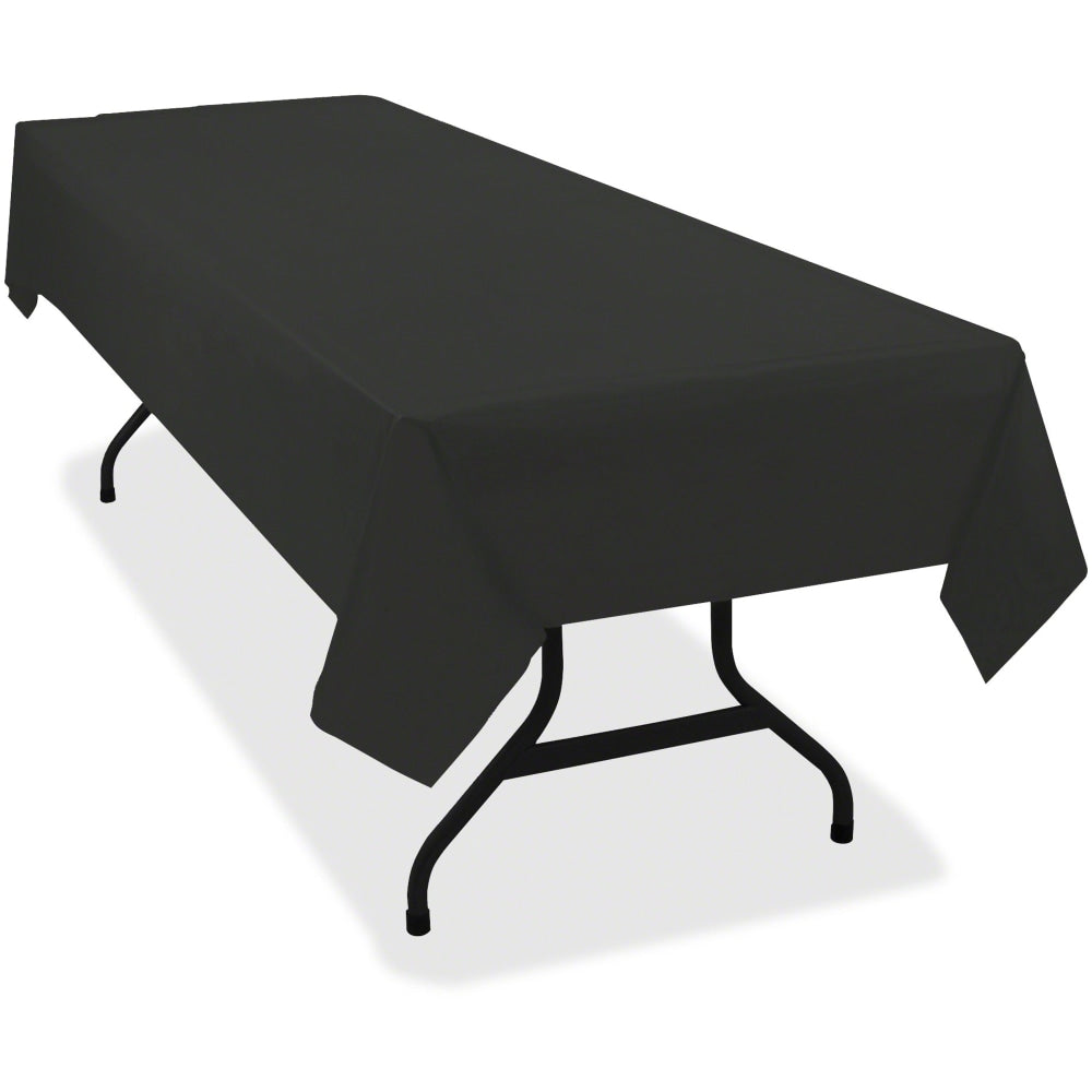 Tablemate Heavy-duty Plastic Table Covers - 108in Length x 54in Width - 6 / Pack - Plastic - Black