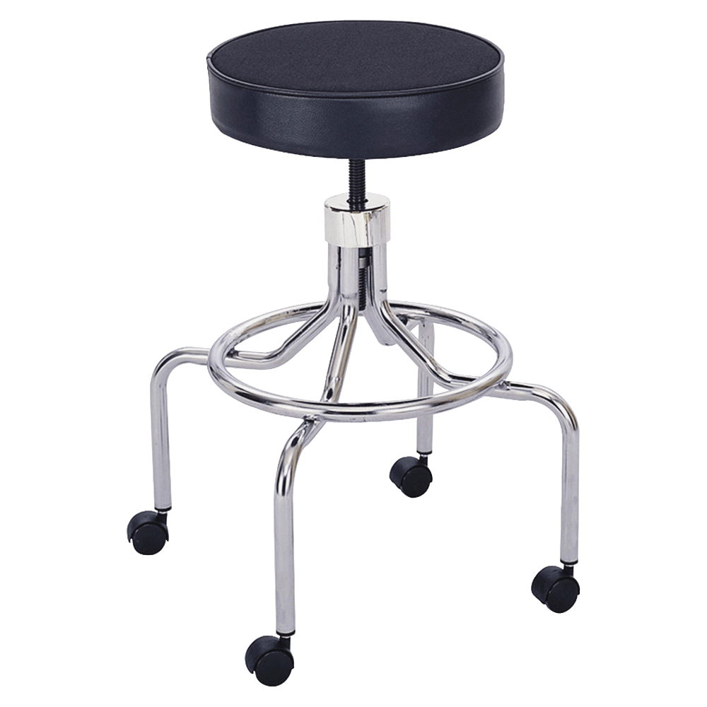 Safco Screw-Lift Lab Stool, 33inH x 25inW x 25inD, Black/Chrome