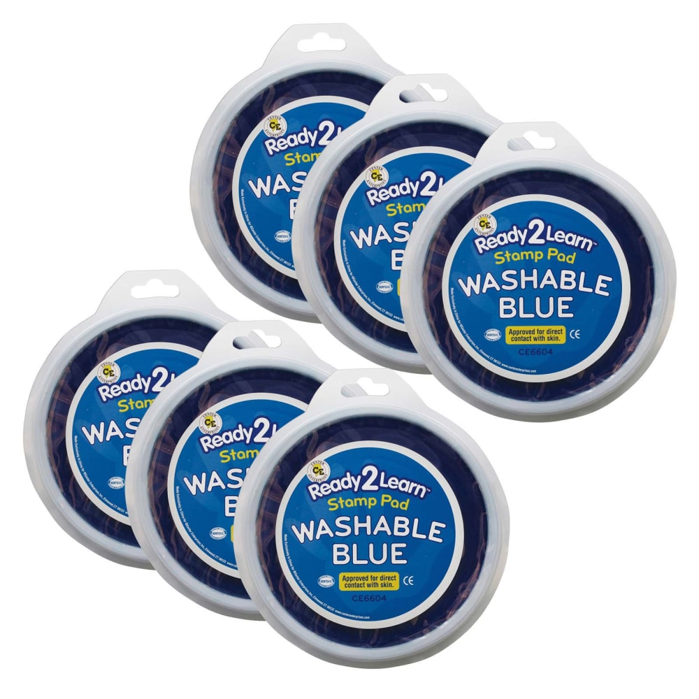 Ready 2 Learn Jumbo Washable Stamp Pad, Blue, Pack Of 6