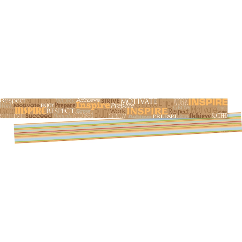 Barker Creek Double-Sided Straight-Edge Border Strips, 3in x 35in, Inspire, Pack Of 12