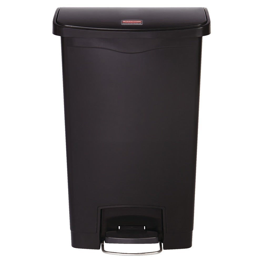 Rubbermaid Slim Jim Step-On Resin Front Step Wastebasket, 13 Gallons, Black