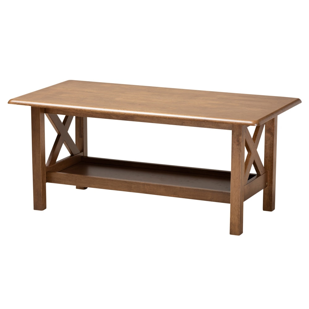 Baxton Studio Coffee Table, 17-1/2inH x 40-15/16inW x 20-7/8inD, Walnut Brown