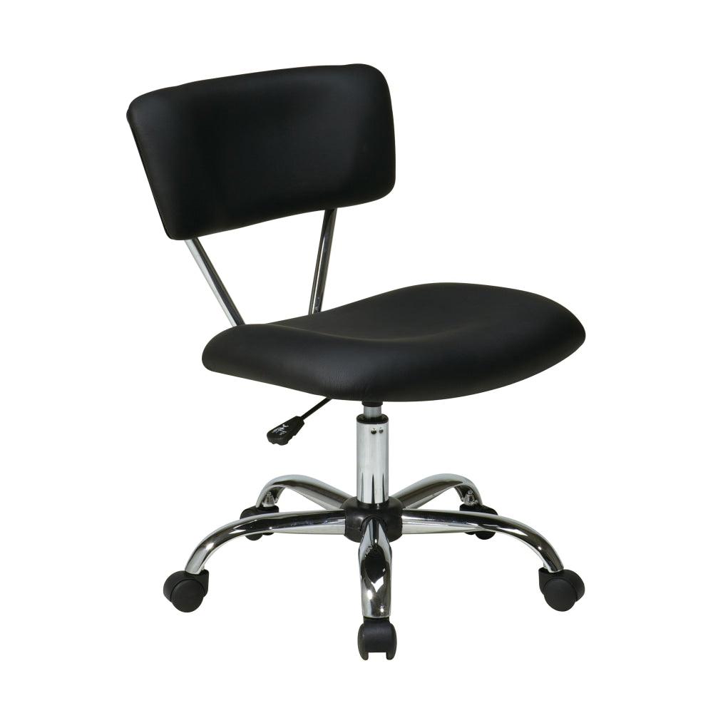 Office Star Avenue Six Vista Task Chair, Vinyl, Black/Silver