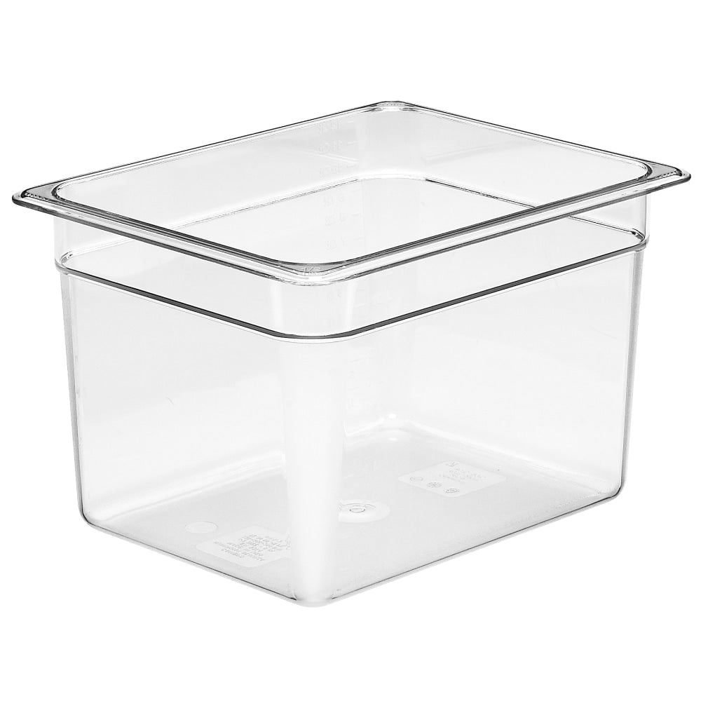 Cambro Camwear GN 1/2 Size 8in Food Pans, 8inH x 10-1/2inW x 12-3/4inD, Clear, Set Of 6 Pans